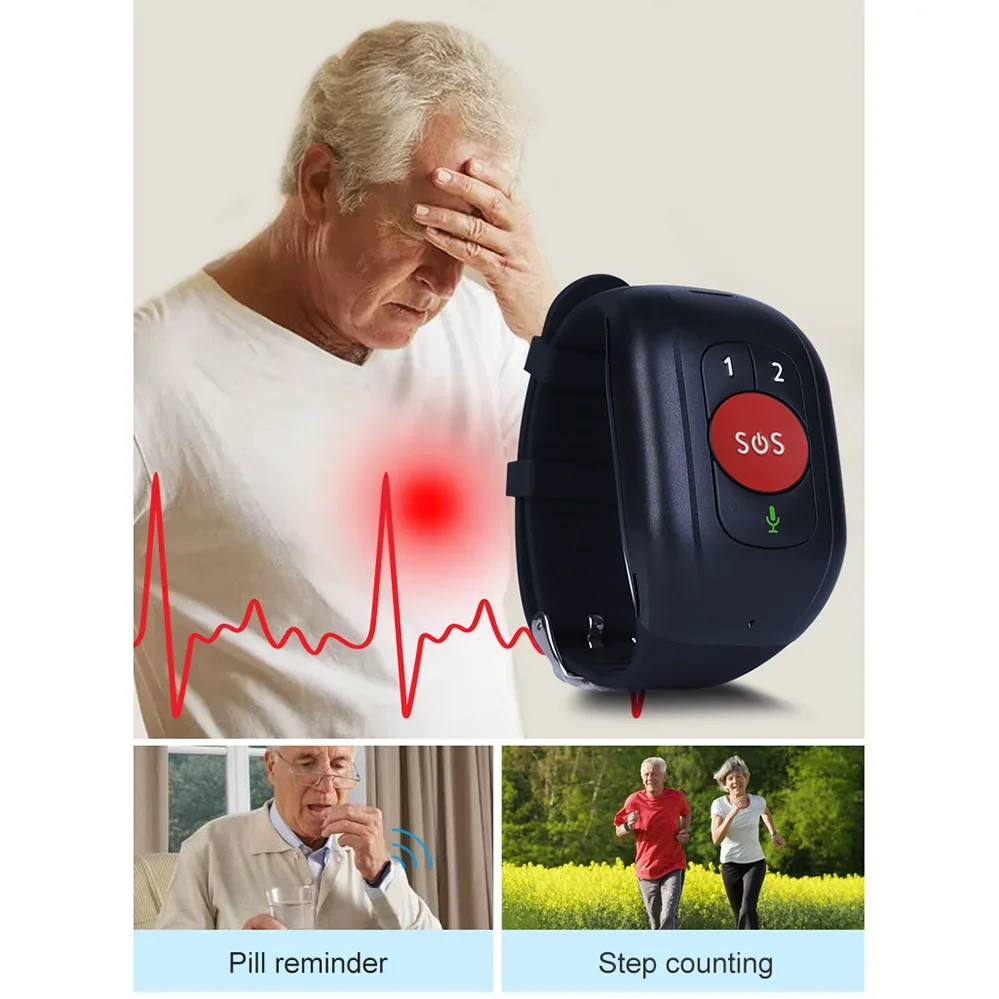 Elderly 4G LTE SOS Watch GPS T - огляд і ціна Fall Detection Watch