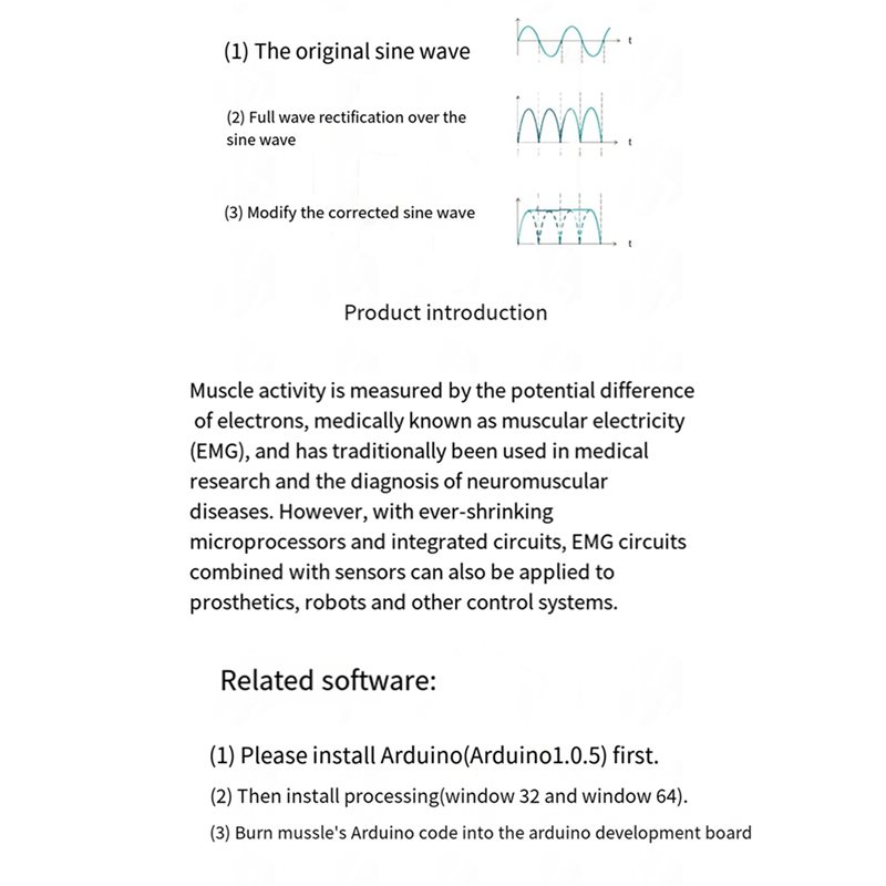 A52T 5X Muscle Electrical Sens - огляд і ціна Muscle Sensor Emg
