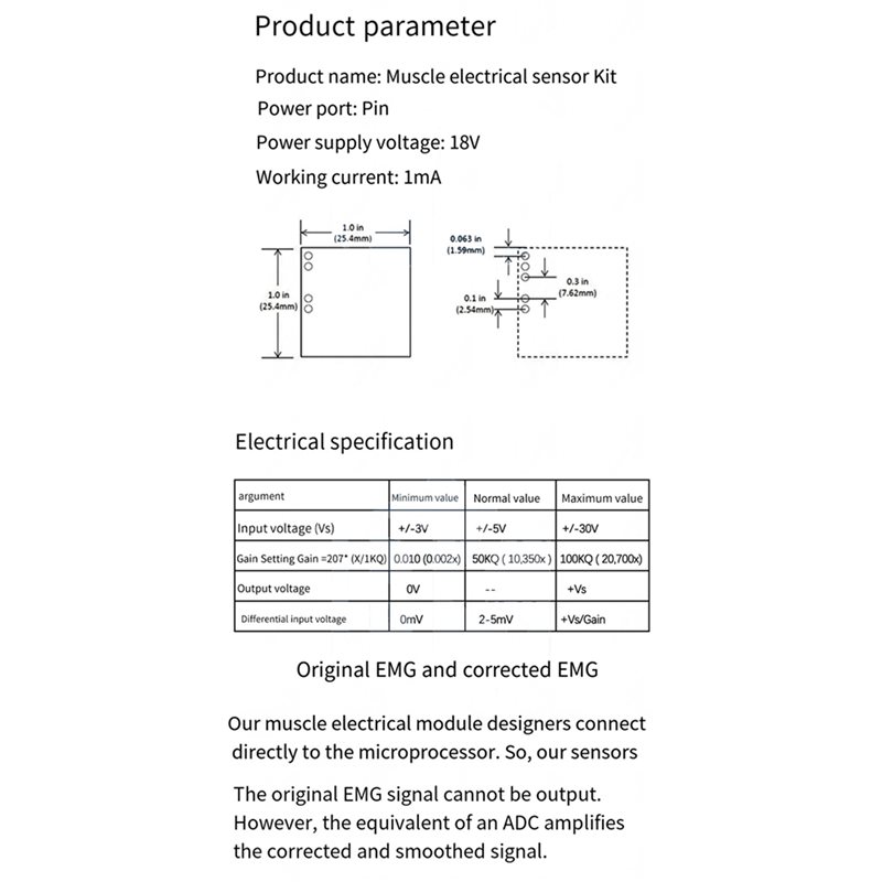 A52T 5X Muscle Electrical Sens - огляд і ціна Muscle Sensor Emg