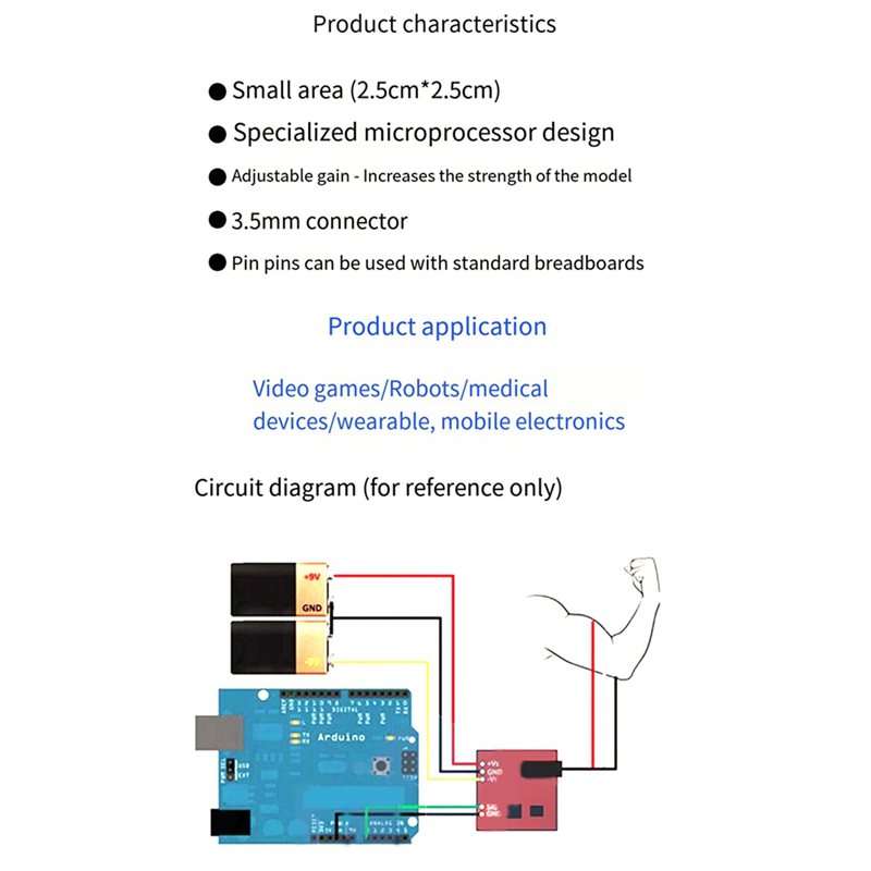 B50B-3X Muscle Electrical Sens - огляд і ціна Muscle Sensor Emg